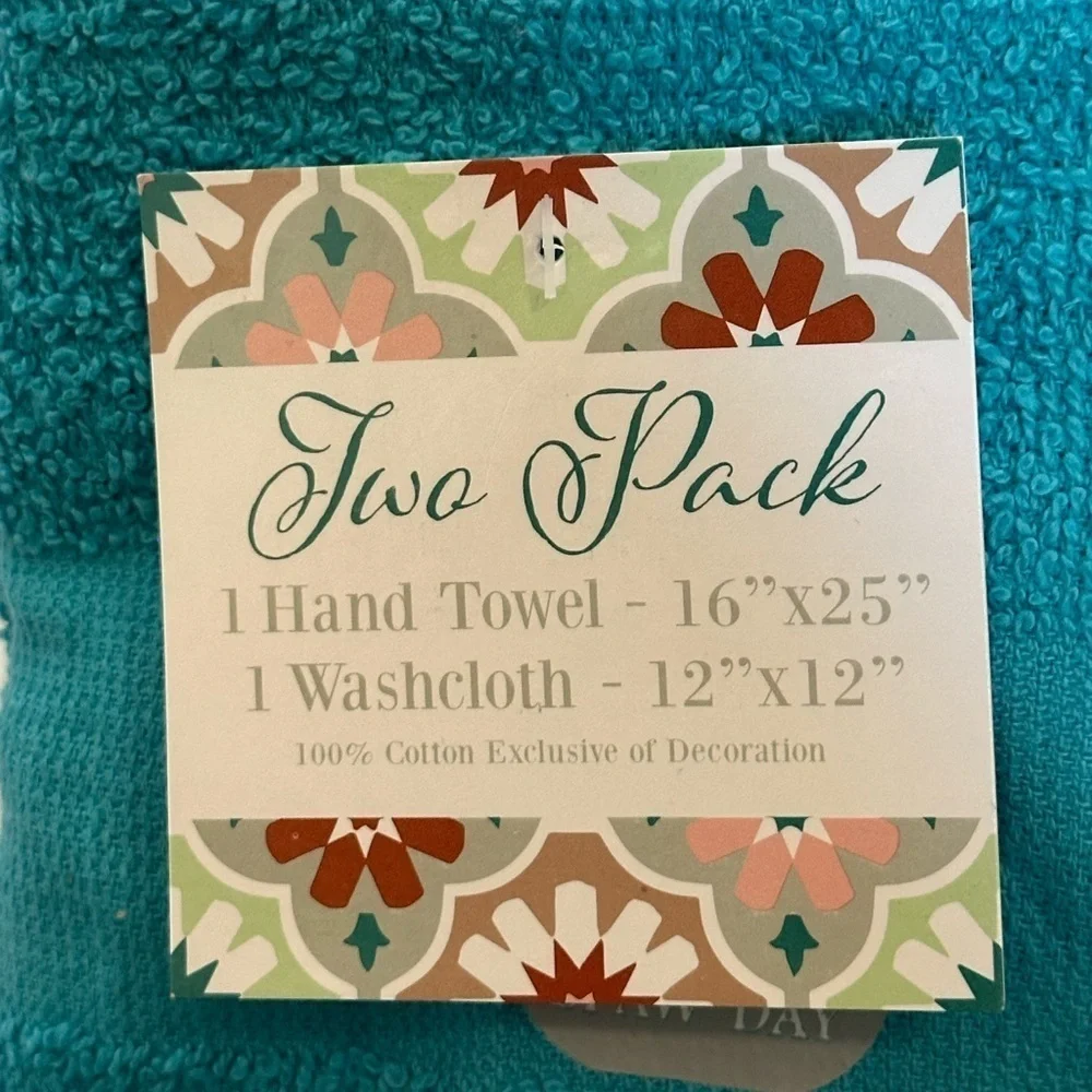 Pet Dog 2 pack hand Towel and Wash cloth- Teal NWT